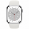 Apple Watch Series 8 GPS 41mm Silver Aluminium Case Sport Band - White EU