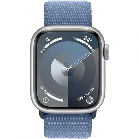 Apple Watch Series 9 GPS 41mm Silver Aluminium Case Sport Loop - Winter Blue EU