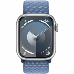 Apple Watch Series 9 GPS 45mm Silver Aluminium Case Sport Loop - Winter Blue EU