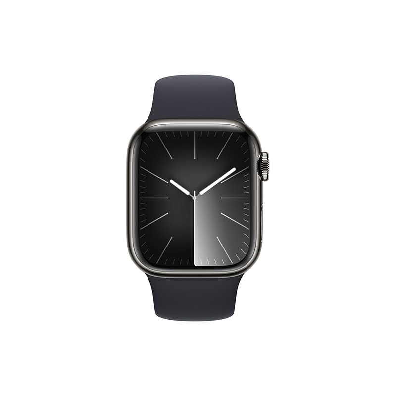 Apple Watch Series 9 GPS+Cellular 41mm Graphite Stainless Steel Sport Band M/L - Midnight EU