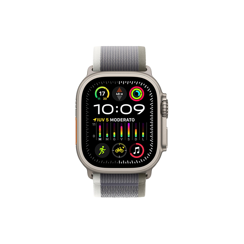Apple Watch Ultra 2 GPS+Cellular 49mm Titanium Case Trail Loop S/M - Green/Gray EU