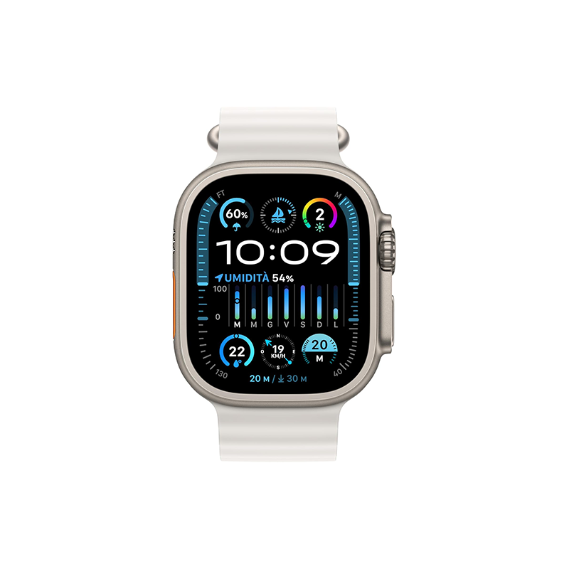 Apple Watch Ultra 2 GPS+Cellular 49mm Titanium Case Ocean Band - White EU