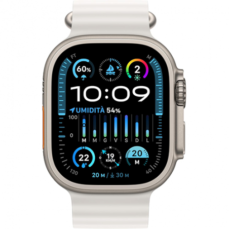 Apple Watch Ultra 2 GPS+Cellular 49mm Titanium Case Ocean Band - White EU