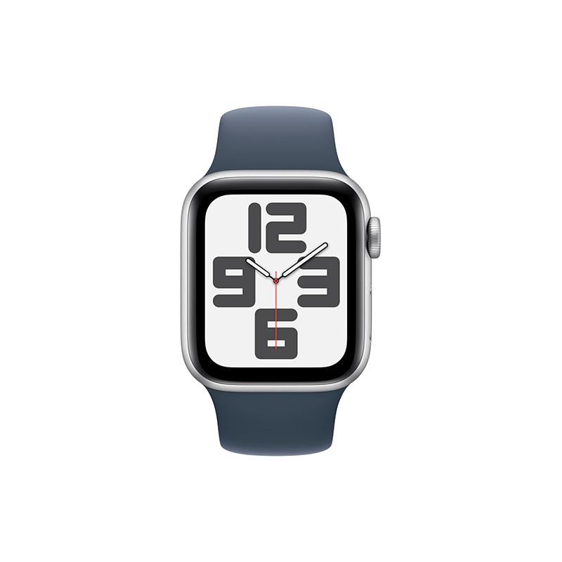 Apple Watch SE 2023 GPS 40mm Silver Aluminum Case Sport Band M/L - Storm Blue EU