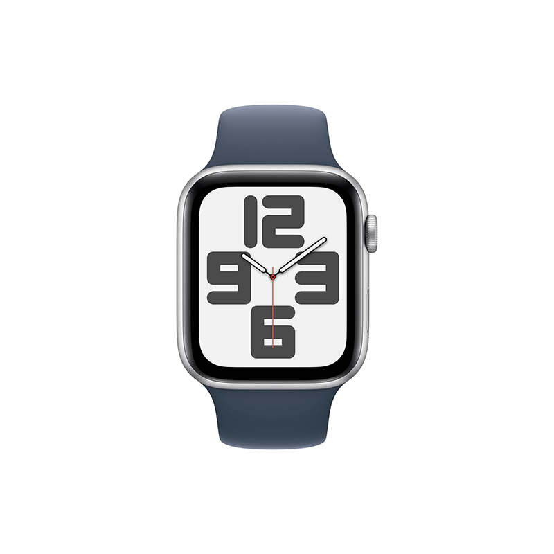 Apple Watch SE 2023 GPS 44mm Silver Aluminum Case Sport Band M/L - Storm Blue EU