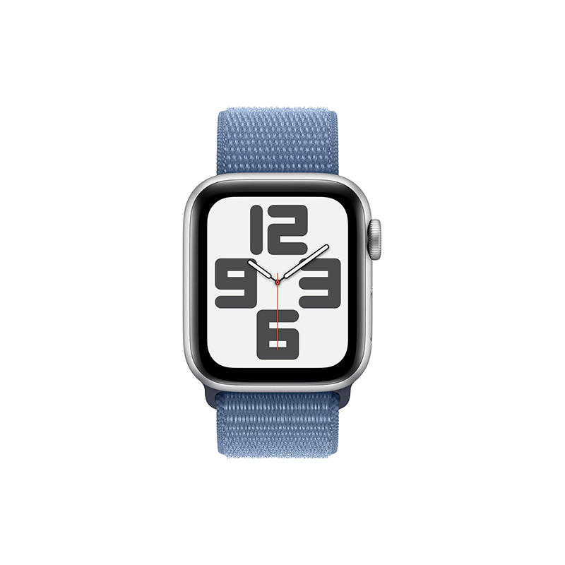 Apple Watch SE 2023 GPS 40mm Silver Aluminum Case Sport Loop - Winter Blue EU