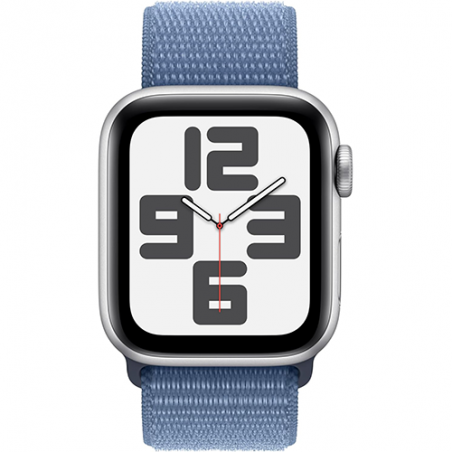 Apple Watch SE 2023 GPS 40mm Silver Aluminum Case Sport Loop - Winter Blue EU