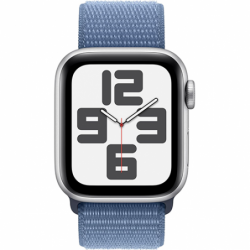 Apple Watch SE 2023 GPS 44mm Silver Aluminum Case Sport Loop - Winter Blue EU